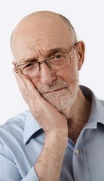 elderly man with jaw pain