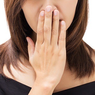 woman with chronic bad breath