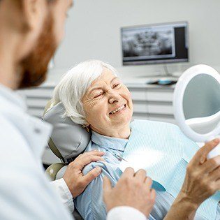 elderly woman smiling