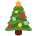 Emoji de un árbol de Navidad decorado con adornos coloridos y una estrella en la parte superior. Transmite un espíritu festivo y alegre de vacaciones.