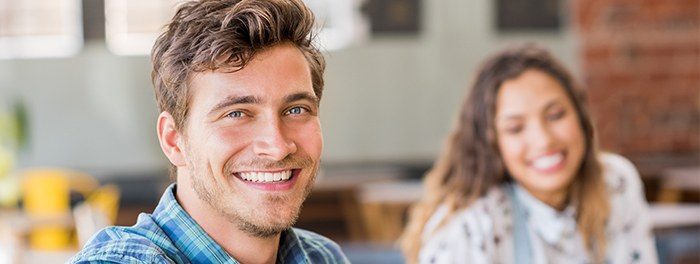 handsome man smiling