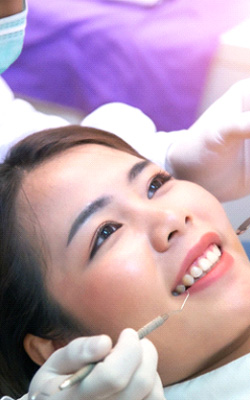 A woman getting a dental checkup