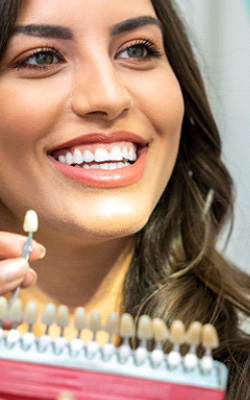 A woman getting cosmetic dentistry