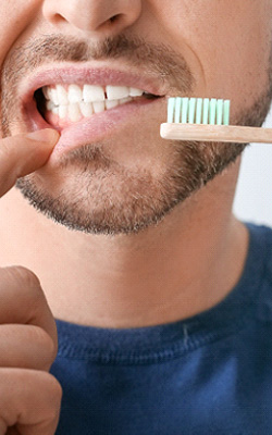 A man with bleeding gums