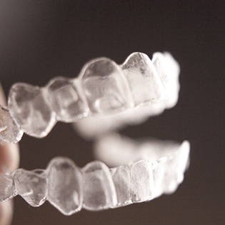 A set of Invisalign aligners