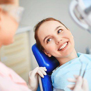 girl in exam chair